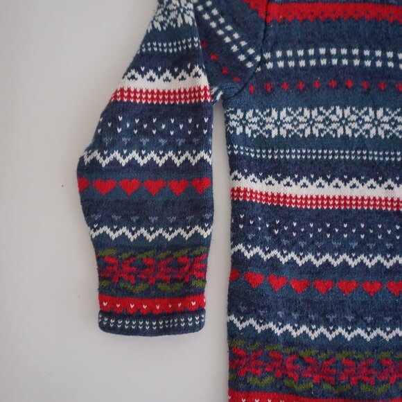 VTG Tiara International Fair Isle Zip Cardigan 45% Cotton Cabincore Holiday L - Picture 8 of 11
